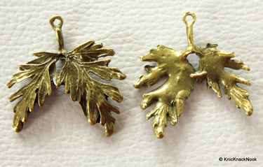 Two Leaf Bronze Charms